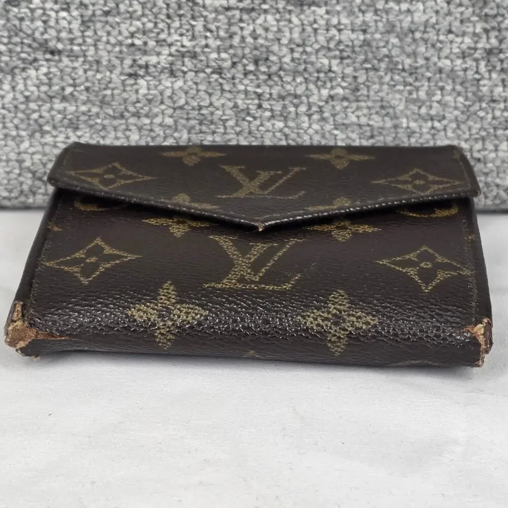 LOUIS VUITTON VINTAGE MONOGRAM CANVAS SNAP WALLET – BROWN – EDGE/INTERIOR WEAR